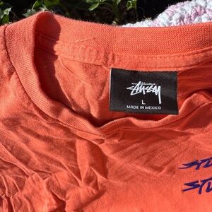 Stussy long sleeve orange tee